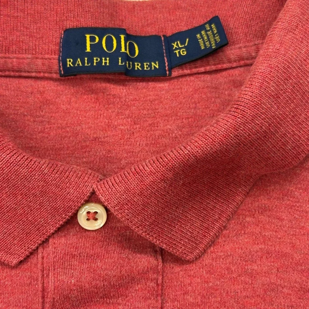 Polo Ralph Lauren Classic Fit Polo Shirt Mens XL Long Sleeve Red Preppy Heritage